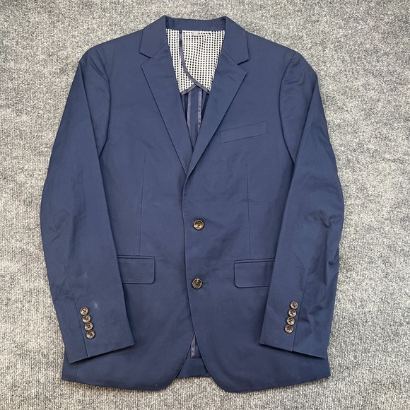 Bonobos Blazer Men's 38R Blue Cotton Slim Fit Unlined Preppy